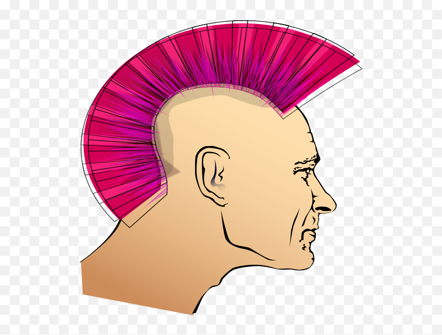 Punk Dude - Punk Hair Clip Art Emoji,Apple Thinking Emoji