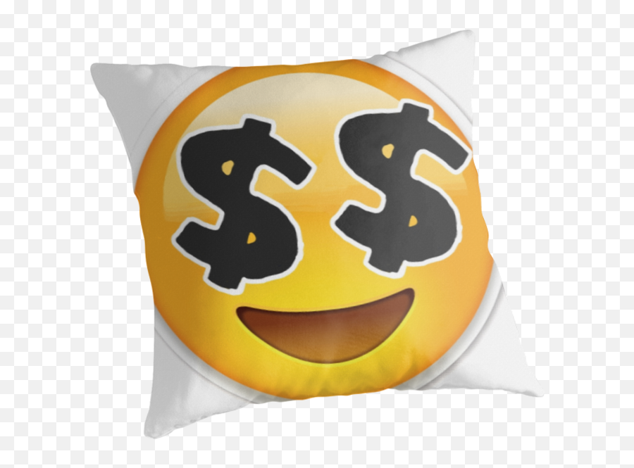 Money Eyes Emoji Throw Pillows Leofab2802 Redbubble - Cushion,Money Emoji Png