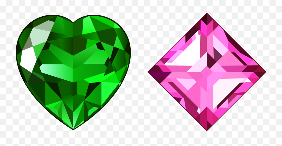 Clip Art - Pink And Green Diamonds Emoji,Pink Diamond Emoji