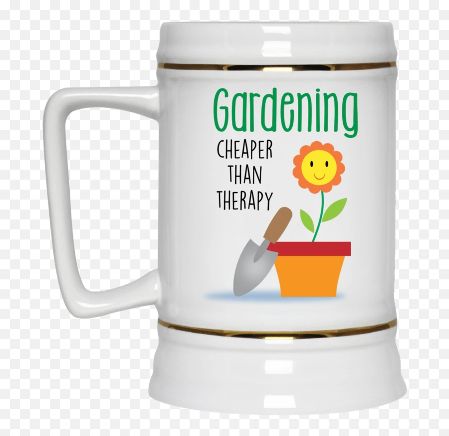 Gardening - Cheaper Than Therapy Mug Coffee U0026 Tea Gifts Beer Stein Emoji,Turkey Emoticon