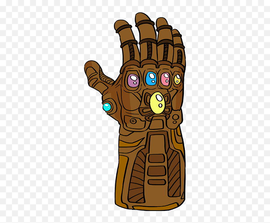 How To Draw The Infinity Gauntlet From The Avengers - Thanos Gauntlet Easy Drawing Emoji,Thanos Snap Emoji