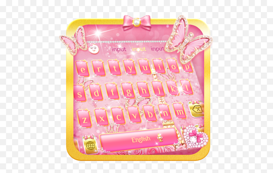 Pink Butterflies Keyboard Theme - Clip Art Emoji,Funny Emoji Sequences