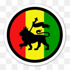Rasta Lion Round Sticker Rasta Lion Rasta Art Reggae Art - Rasta Lion Emoji,Jamaican Flag Emoji
