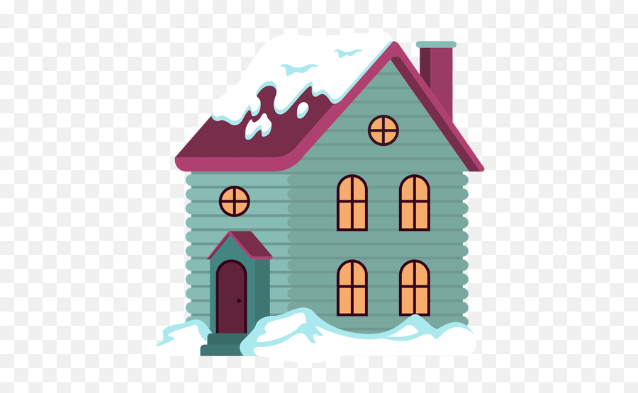 Cute Snowed House - Transparent Png U0026 Svg Vector File Casa Com Neve Png Emoji,House Emoji Transparent