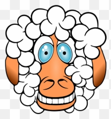Sheep Crazy Grinning - Funny Cartoon Sheep Head Emoji,Grinning Emoji