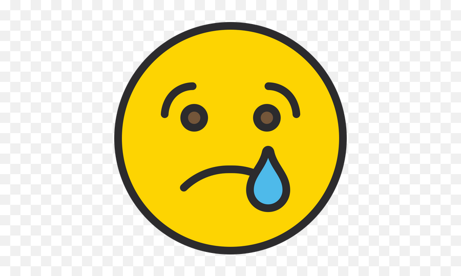 Crying Face Emoji Icon Of Colored Outline Style - Smiley,Zany Emoji