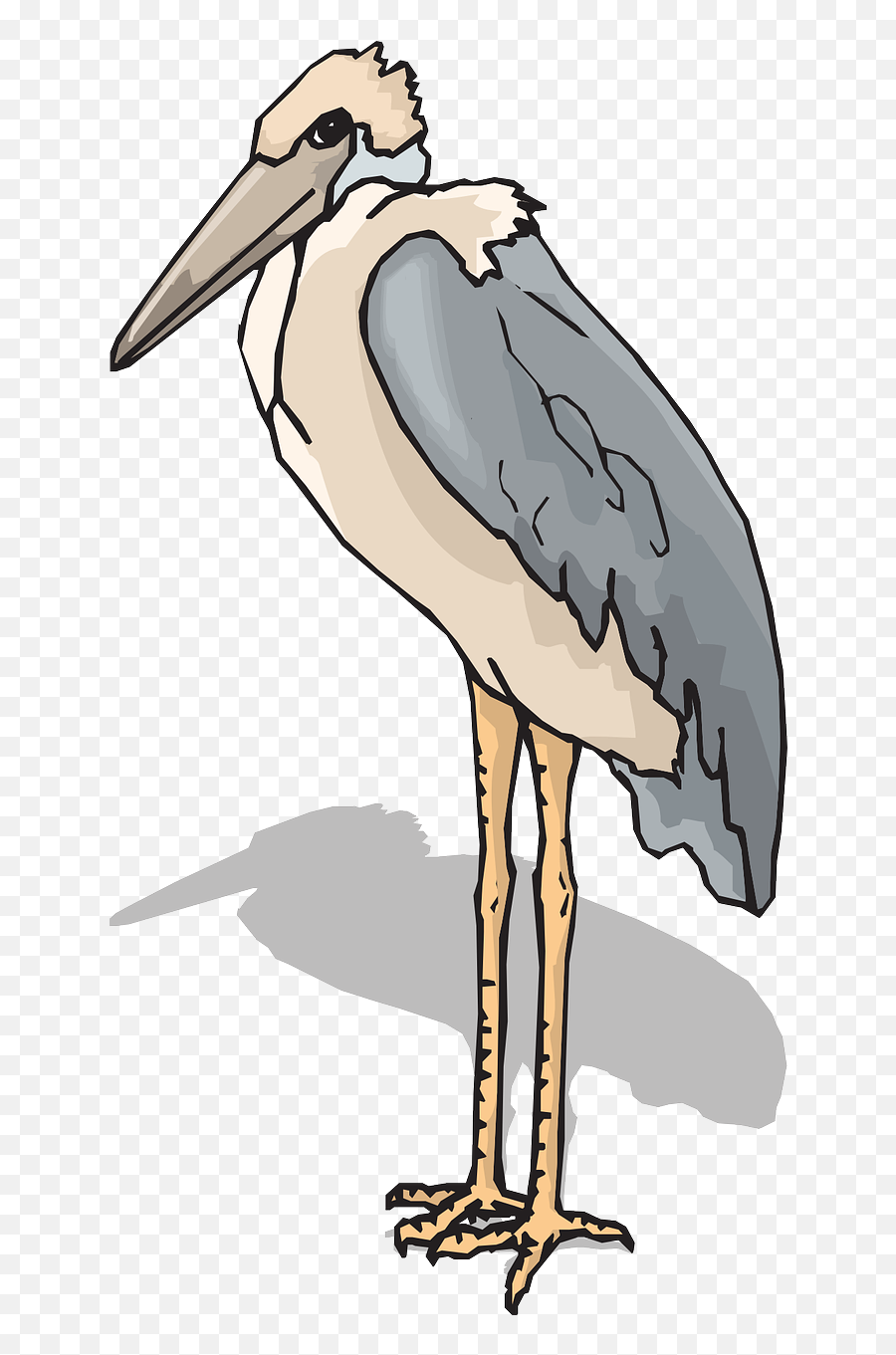 Bird Wings Leg Standing Stork - Draw A Marabou Stork Emoji,Raven Bird Emoji