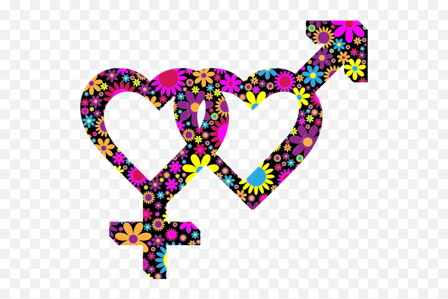 Flowery Gender Symbols - Gender Symbol Emoji,Rainbow Heart Emoji Twitter