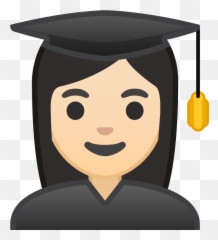 Woman Student Light Skin Tone Icon - Emoji