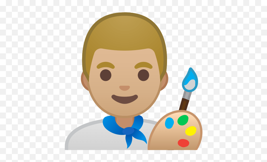Man Artist Emoji With Medium - Artist Emoji,Art Palette Emoji