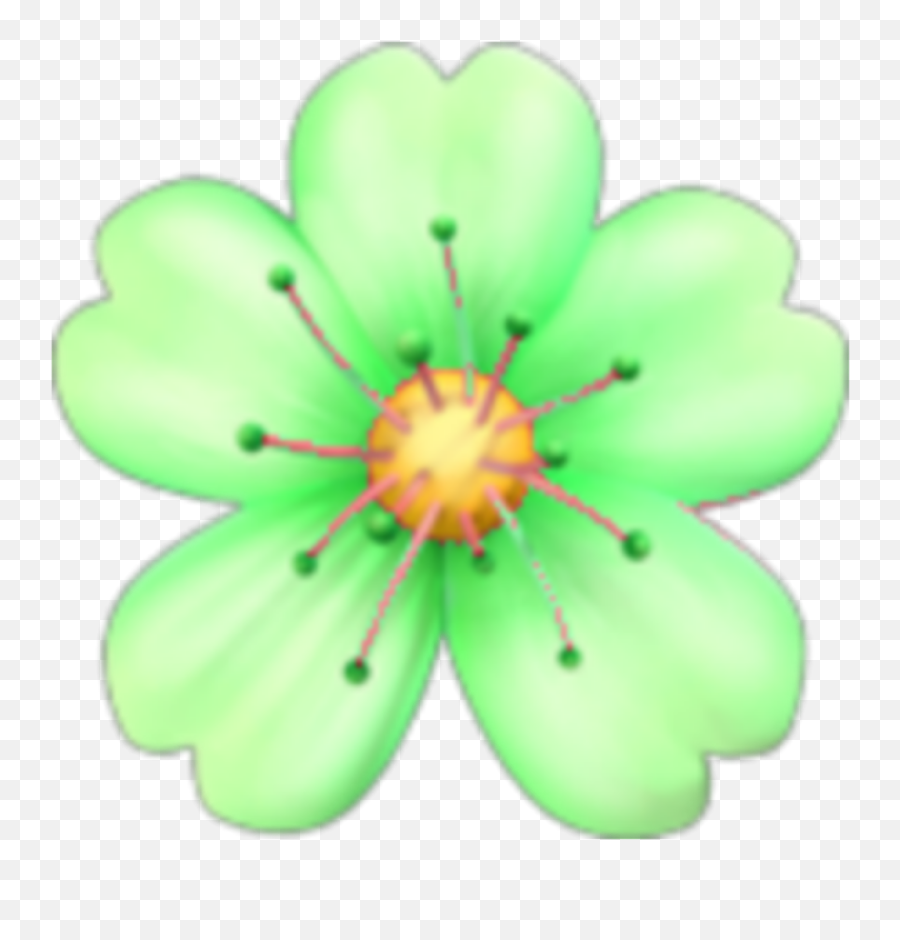 Green Flower Emoji Tumblr Kawaii - Emoji Flor Rosa Png,Emoji Flower