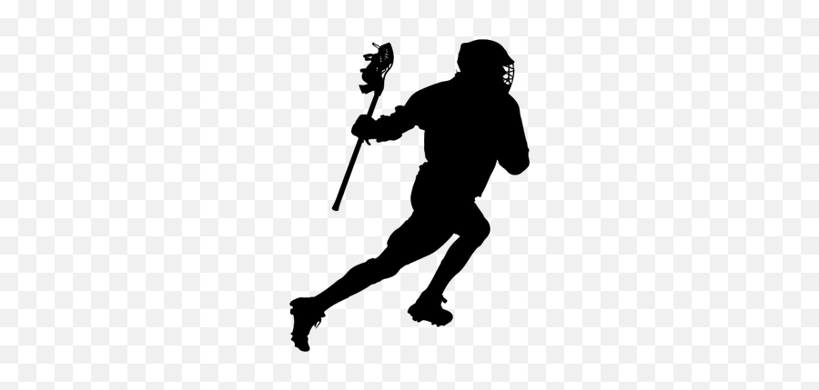 Lacrosse Player Vector Silhouette - Black And White Lacrosse Player Emoji,Shark Emoji