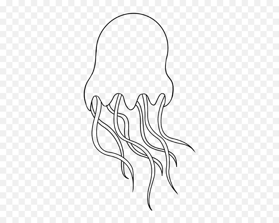 How To Draw A Jellyfish - Jellyfish Drawing Easy Emoji,Jellyfish Emoji