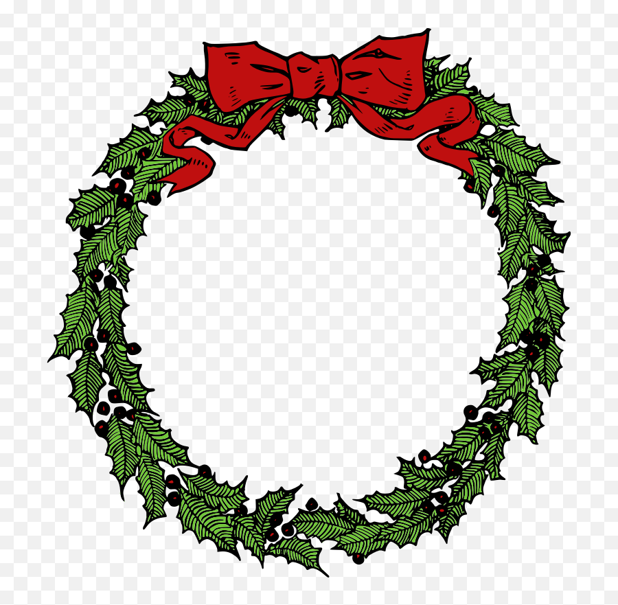 Christmas Wreath Clipart - Clipart Kid Wreath Clip Art Clip Art Christmas Wreath Transparent Emoji,Christmas Lights Emoji