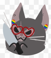 Fur Affinity Dot - Cartoon Emoji,Gray Cat Emoji