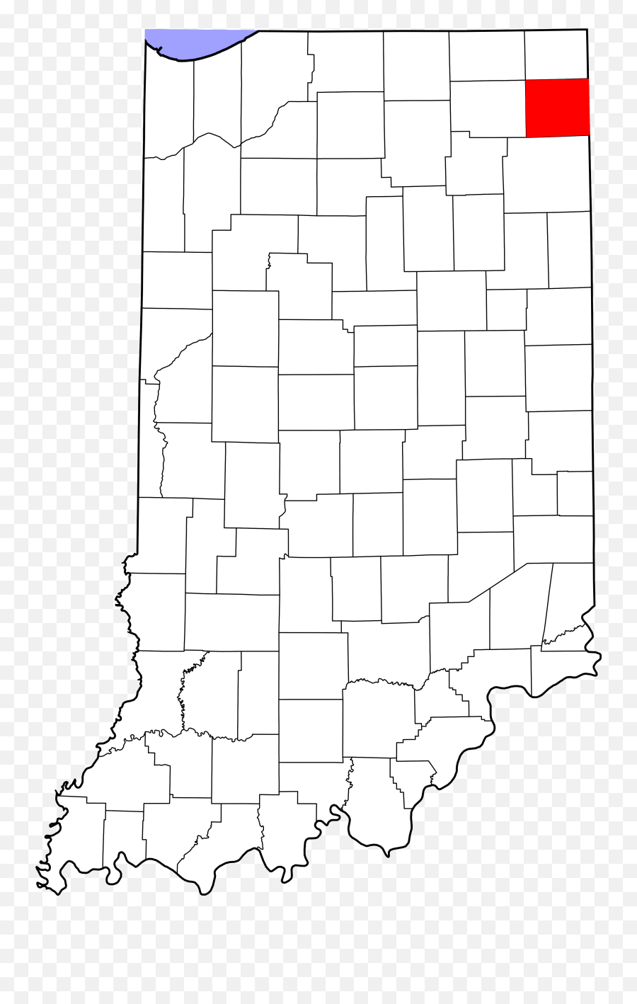 Map Of Indiana Highlighting Dekalb County - Columbus Indiana On Map Emoji,Lake Emoji