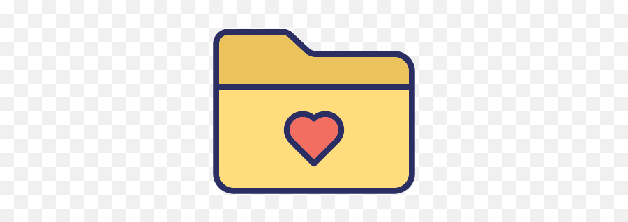 Love Folder Favorite Color Vector Icon - Vertical Emoji,Coffee And Broken Heart Emoji