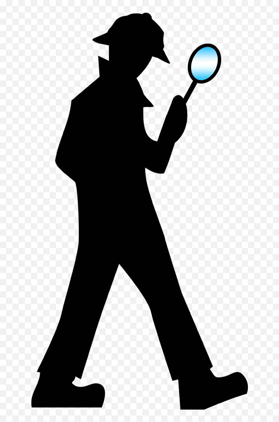 Man Silhouette Free Vector Graphics - Magnifying Glass Detective Png Emoji,Magnifying Glass Fish Emoji