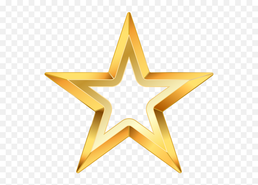 Gold Star Transparent Clip Art Image - Transparent Background Star Png Emoji,Gold Star Emoji