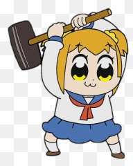 Ban Hammer Popukko Popuko Popteamepic Poptepipic Animeg - Anime Girl Ban Hammer Emoji,Ban Hammer Emoji