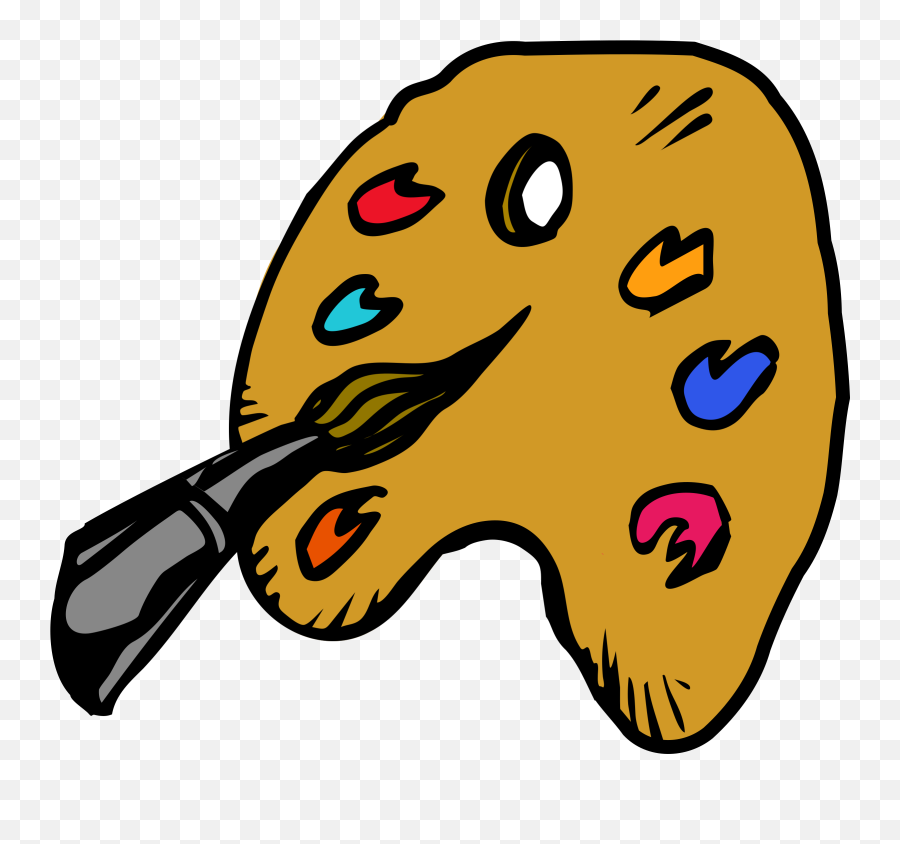 Palette Vector Clipart Image - Public Domain Paintbrush Clip Art Emoji,Paint Bucket Emoji