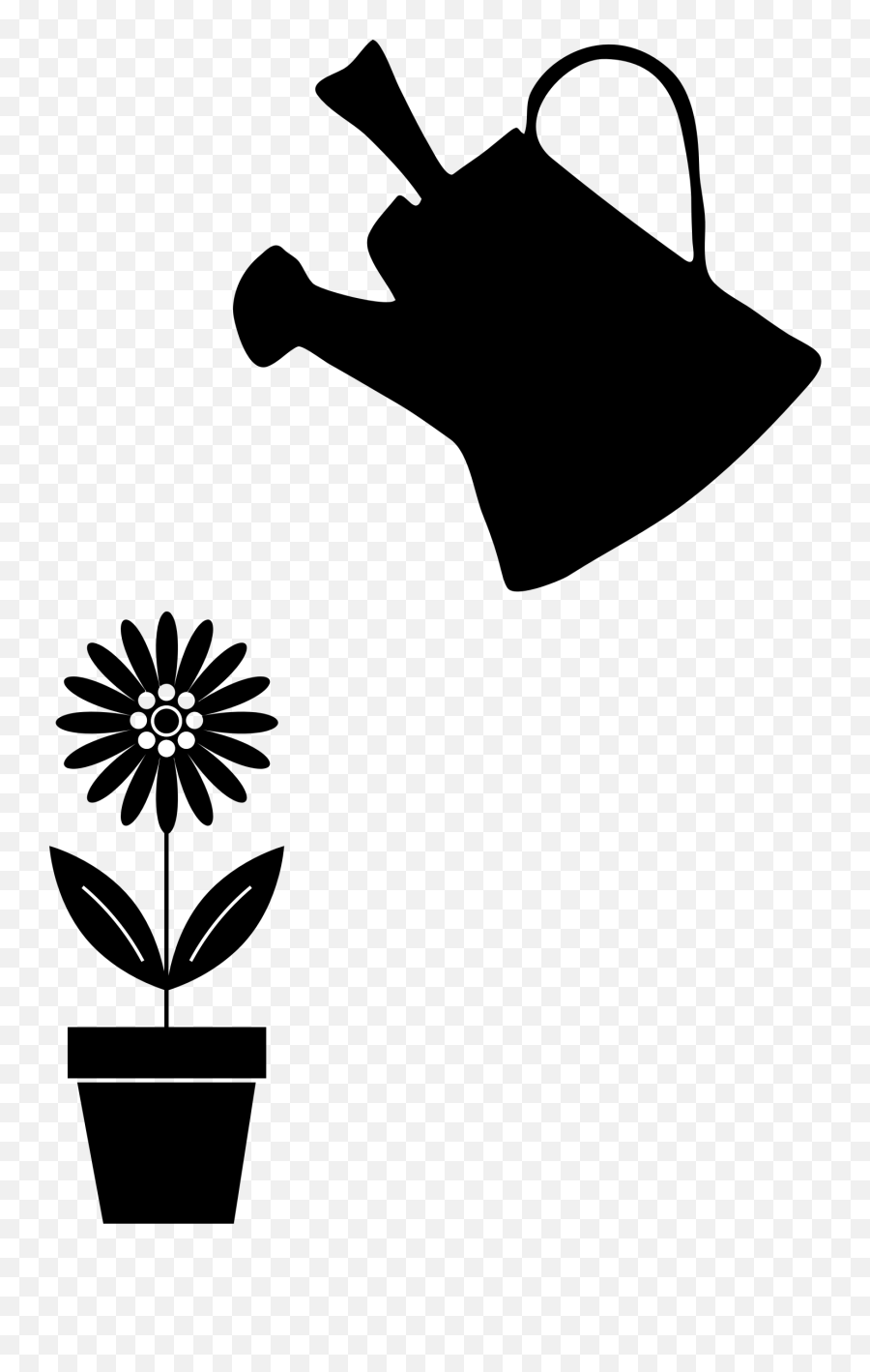 15 Black And White Flower Pot Clipart Flower Watering Can Icon Png Emoji Potted Plant Emoji Free Transparent Emoji Emojipng Com