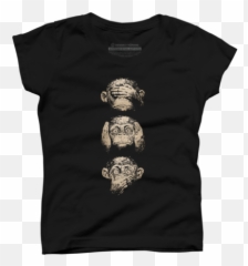 Reprints Black Monkey Girls T Shirts - Deep House Emoji