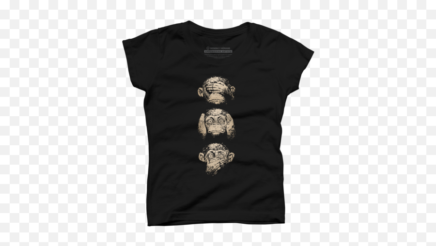 Reprints Black Monkey Girls T Shirts - Deep House Monkey Emoji,Three Wise Monkeys Emoji