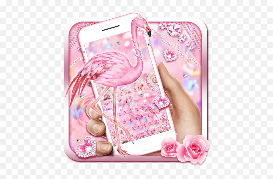 Pink Diamond Flamingo Keyboard U2013 U201egoogle Playu201c Programos - Hearts Emoji,Pink Flamingo Emoji