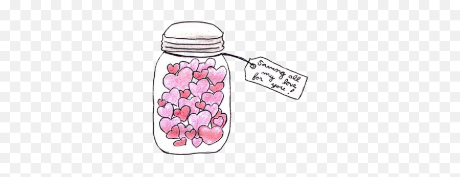 Cute Jar Hearts Jarofhearts Aesthetic Pink Red Pretty - Glass Bottle Emoji,Test Tube Emoji