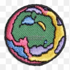 Little Planet Earth Motif Embroidery Emoji