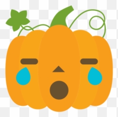 Free Emoji Pumpkin Cry Png With - Pumpkins