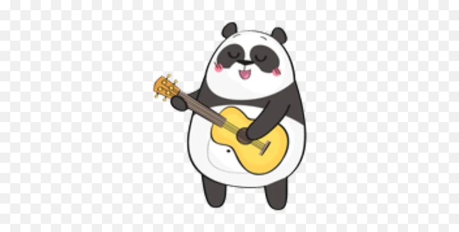 Panda 3 - Stickers For Whatsapp Happy Emoji,Acoustic Guitar Emoji