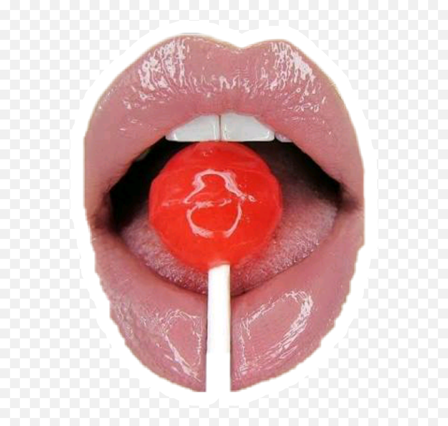 Lollipop Lollipops Lolliepop Sticker - Glossy Lips Reference For Art Emoji,Emoji Lollipop Lips