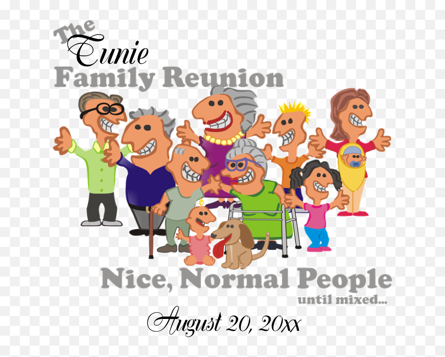 Download Personalized Family Reunion Funny Cartoon Postcard - Cartoon Reunion Of Family Emoji,Funny Emoji People