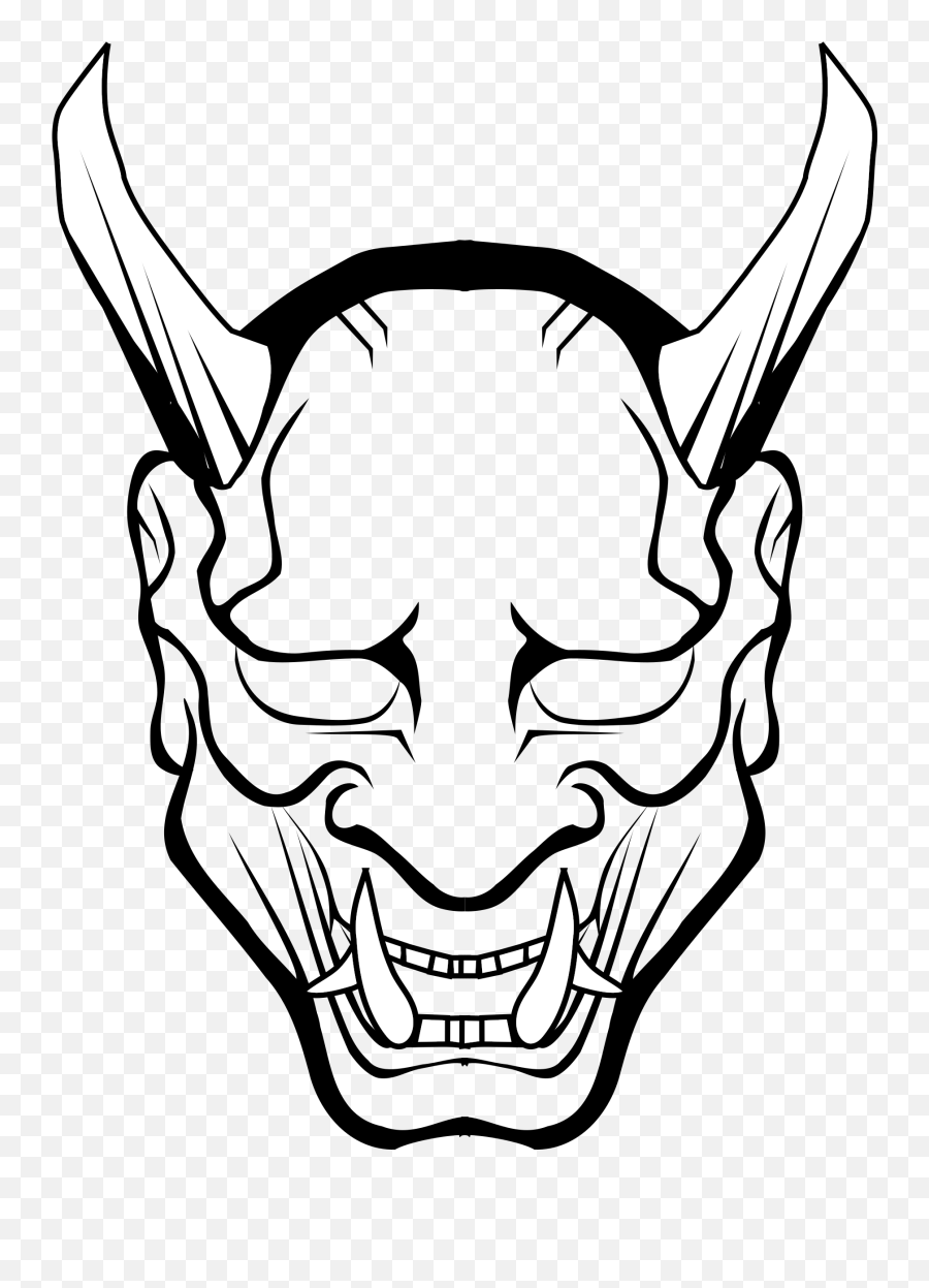 Demonic Drawing Smile Transparent Png - Easy Oni Mask Drawing Emoji,Oni Emoji