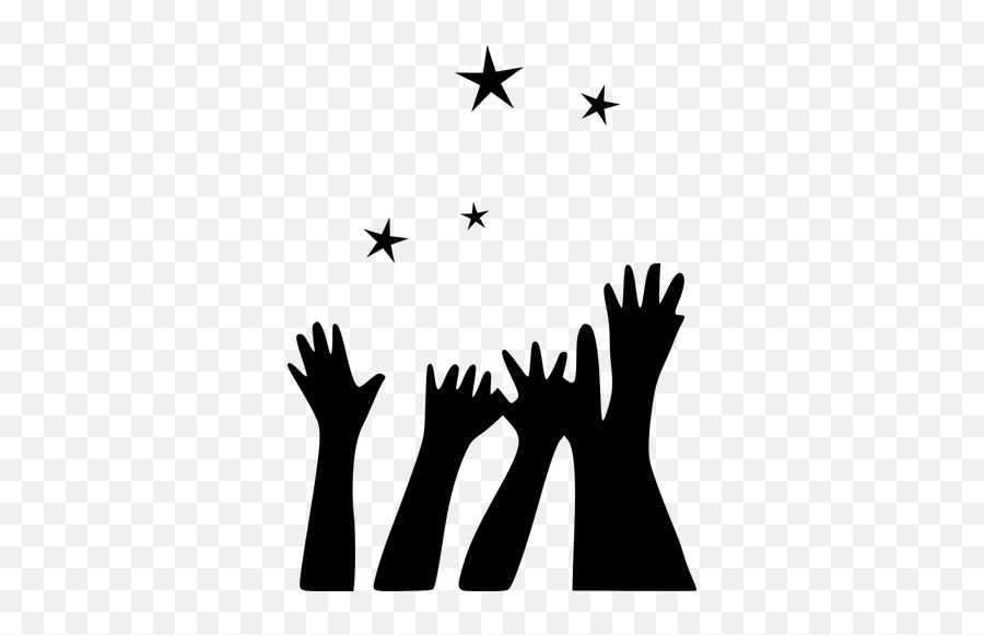 Hands And Stars - Reach For The Stars Cartoon Emoji,Moon And Stars Emoji