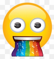 Puke Face - Emoji Throwing Up Rainbow,Barfing Emoji