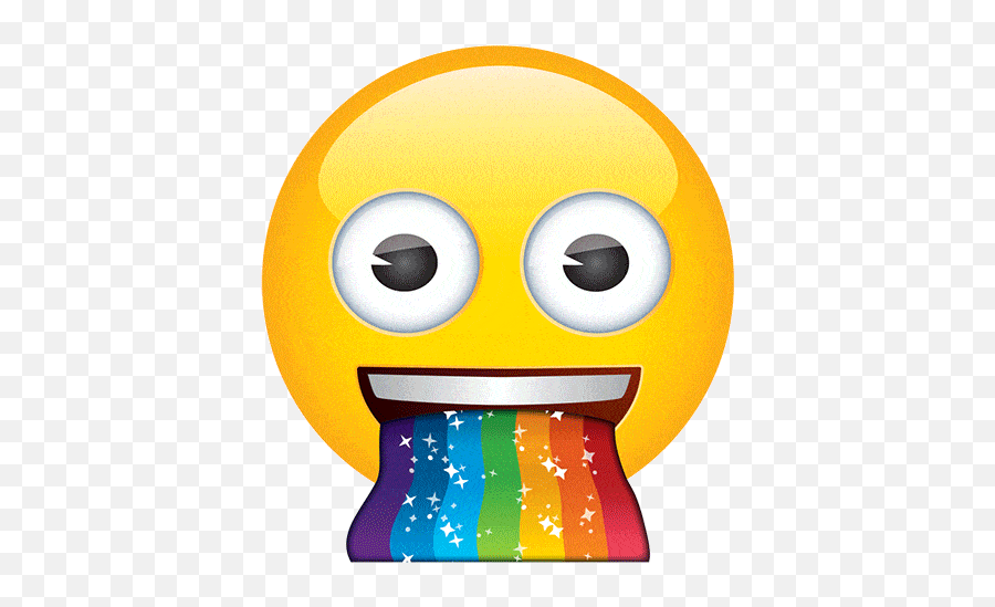 Puke Face - Emoji Throwing Up Rainbow,Barfing Emoji