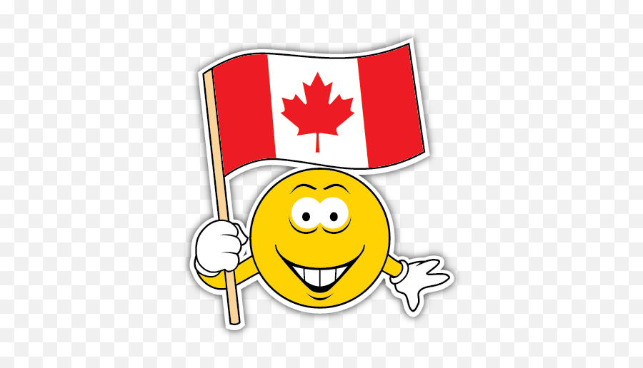 Smiley Face Canada Vinyl Die - Vector Canada Flag Png Emoji,Biker Emoticon