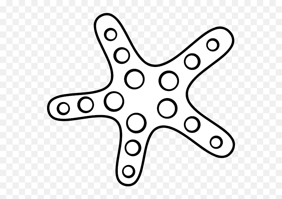 Starfish With Dots Vector Image - Black And White Starfish Clipart Emoji,Shark Emoji