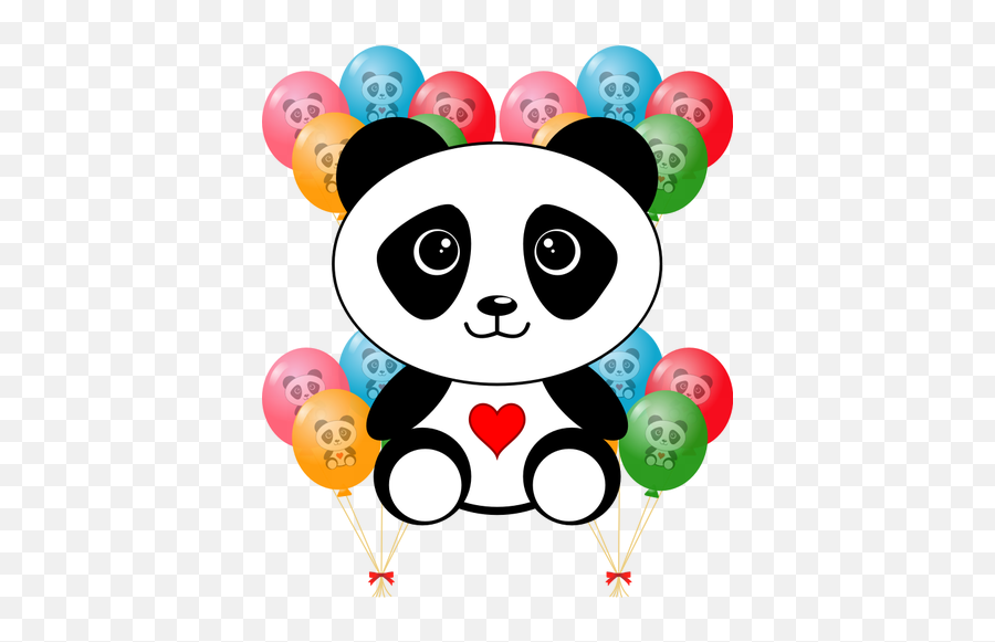 Panda Party - Clipart Panda Bear Party Cartoon Emoji,Emoji Party Balloons