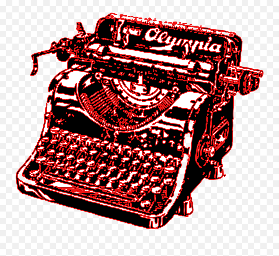Typewriter Type Writer Red Old Free Emoji,Emoticon Keyboards