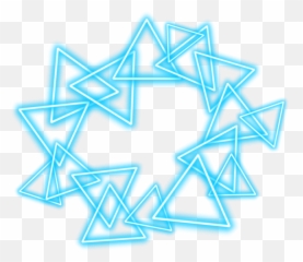 Crown Halo Neon Blue Circle Star - Triangle Emoji
