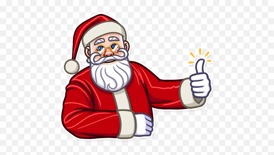 Santa Claus - Telegram Sticker Cartoon Emoji,Emoji Santa Claus