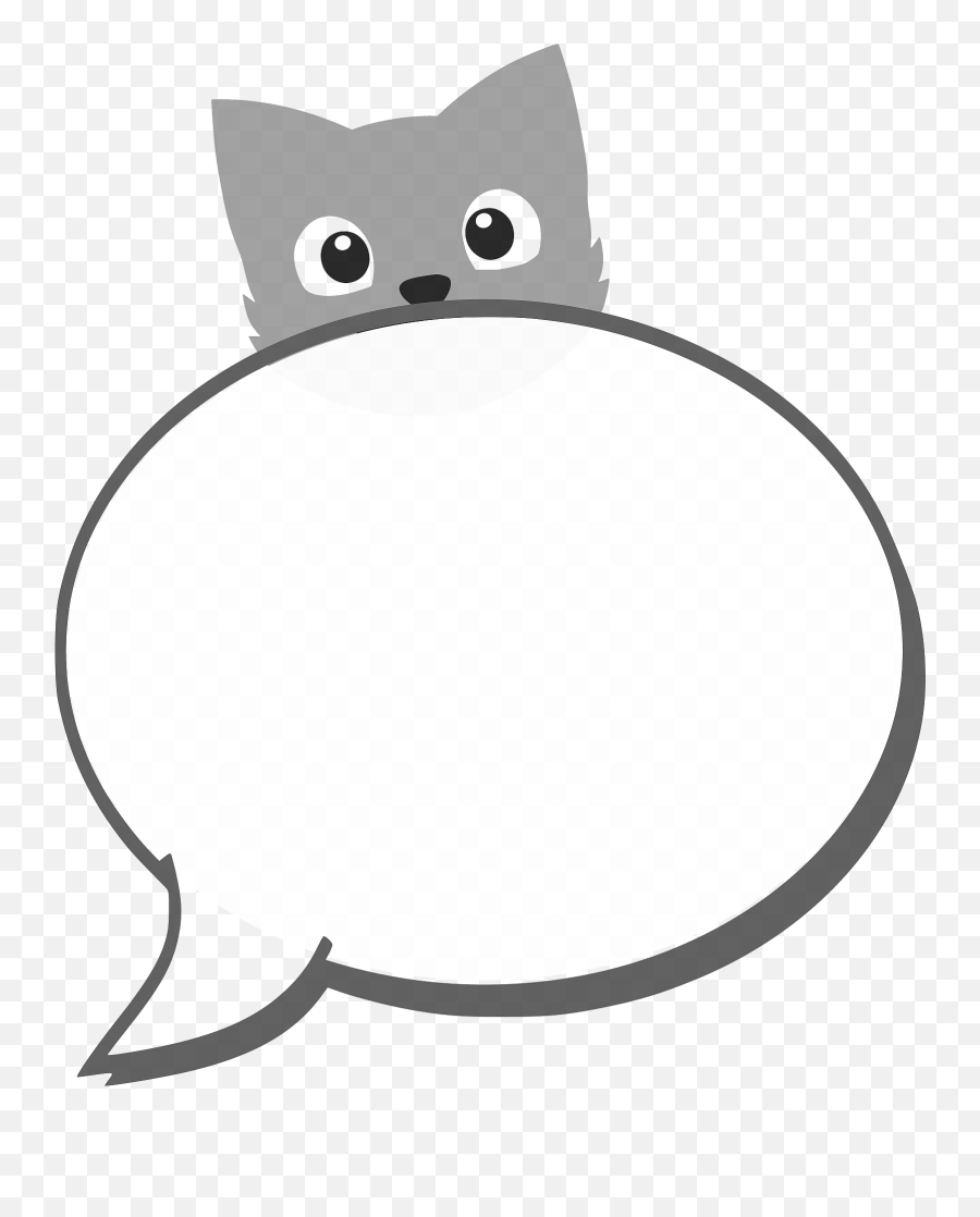 Cat With Speech Balloon Clipart - Dot Emoji,Grey Cat Emoji
