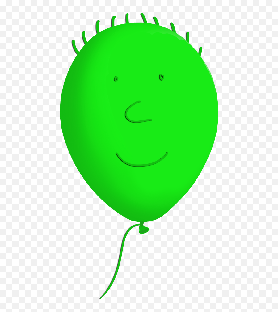 Green Funny Balloon Face - Single Green Balloon Clipart Happy Emoji,Balloon Emoticon