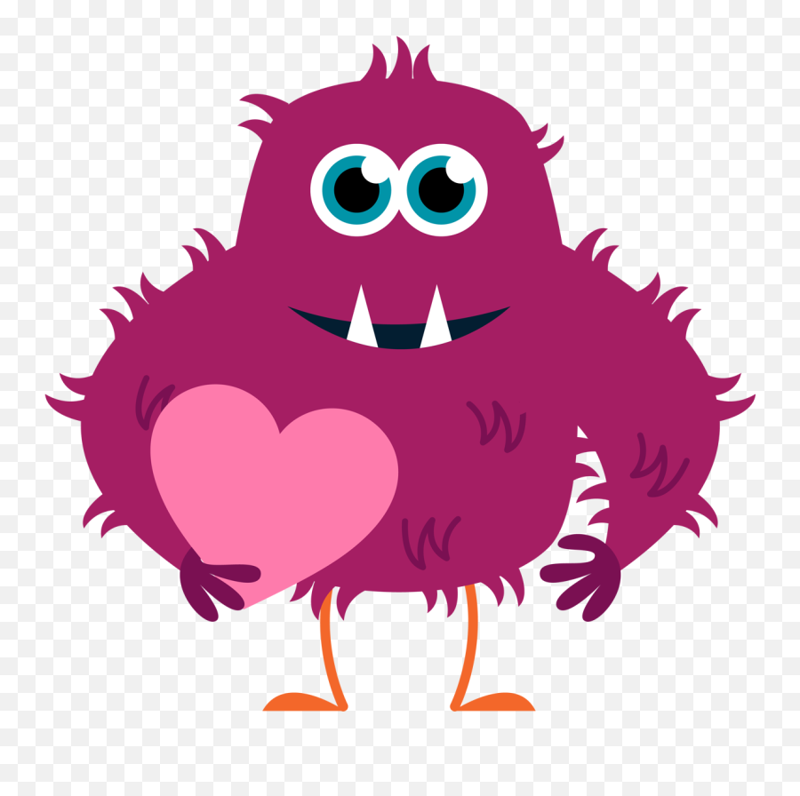 Vector Monster Heart Transparent Png - Valentines February Clip Art Emoji,Hairy Heart Emoji