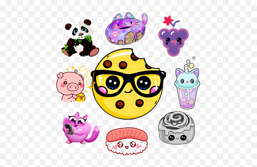 Kawaii Stickers For Whatsapp - Dibujos Kawaii Galleta Emoji,Emoticones  Kawaii - free transparent emoji 