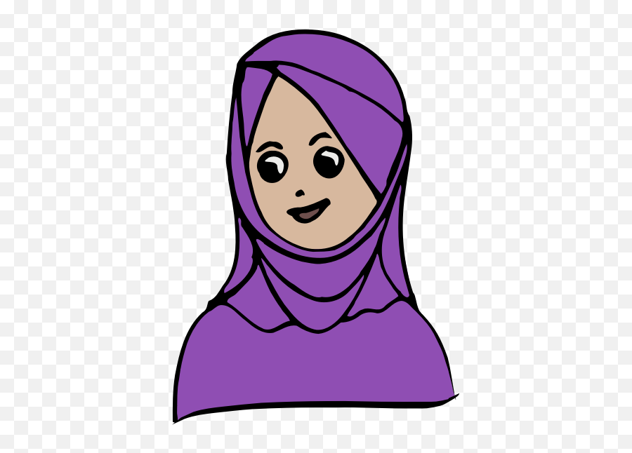 Girl With Headscarf Colour - Girl With Scarf Clipart Emoji,Emoji Covering Eyes
